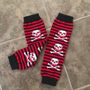 COPY - NEW! Striped Skull Leg Warmers (pair)